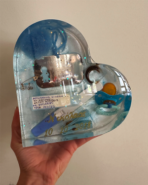 Block από Υγρό Γυαλί σε Σχήμα Καρδιάς