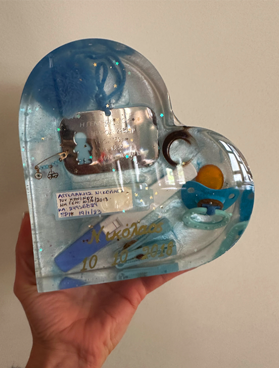 Block από Υγρό Γυαλί σε Σχήμα Καρδιάς