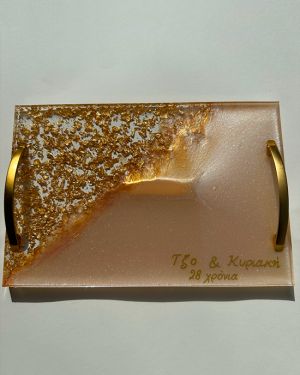 Χειροποίητος Δίσκος Γάμου Ορθογώνιο Σχέδιο