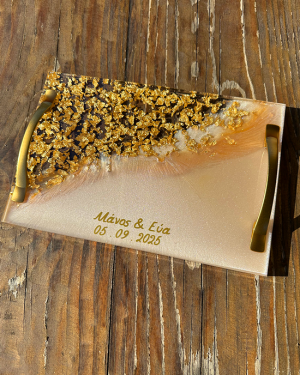 Χειροποίητος Δίσκος Γάμου Ορθογώνιο Σχέδιο