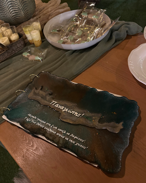 Χειροποίητο Βιβλίο Ευχών Βάπτισης από Υγρό Γυαλί Σχέδιο 2