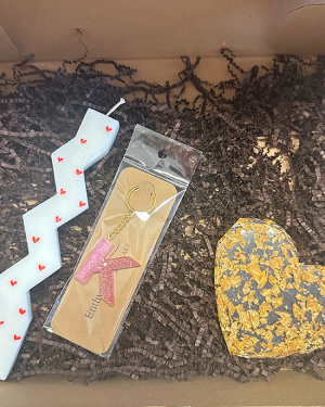 Σετ Χειροποίητη Αρωματική Λαμπάδα Wave Heart